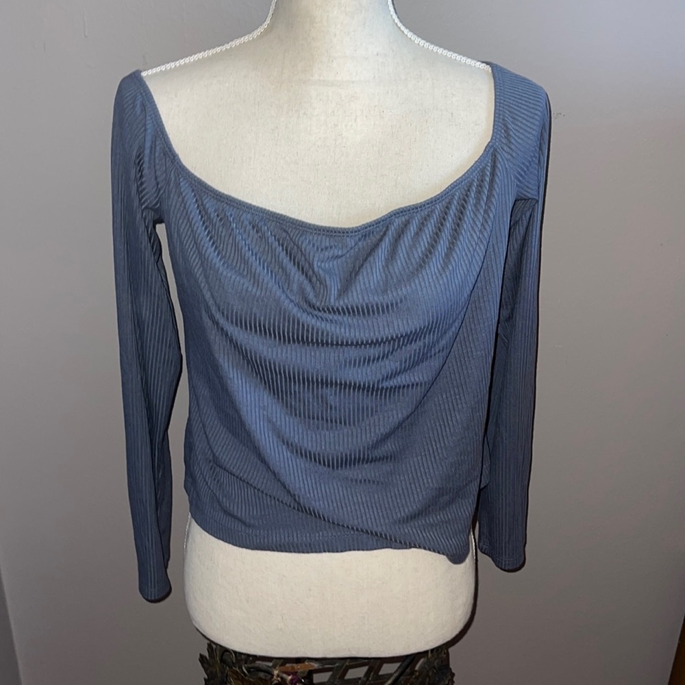 Blue Long-sleeve Top